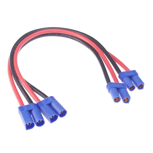 2pcs EC5 M a EC5 Adaptador FM Extensión Hembra Macho 12awg 12inch Cable de Silicona para Batería RC (C173-2)