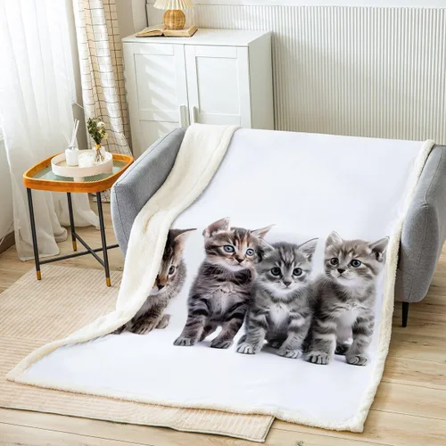 Miniatura 18 de Feelyou Butterfly Throw Blanket Butterflies Print Soft Fleece Sherpa Cozy Fuzzy Plush Warm Glitter Colorful Fuzzy Plush Throw Animal 40"x50" for Bed