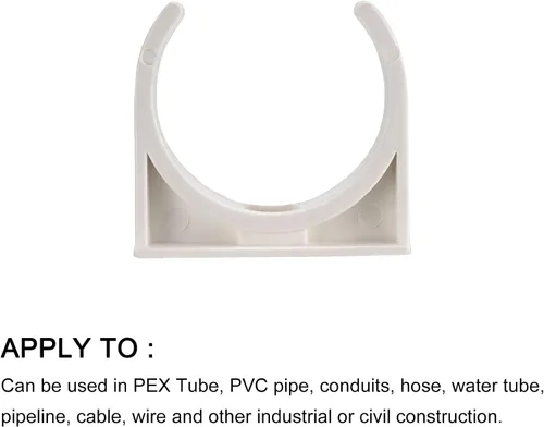 Miniatura 5 de METALLIXITY Clips de tubería de agua de PVC (1.969 in/1.97 pulgadas), 20 unidades, abrazaderas de plástico en forma de U, para manguera de tubería