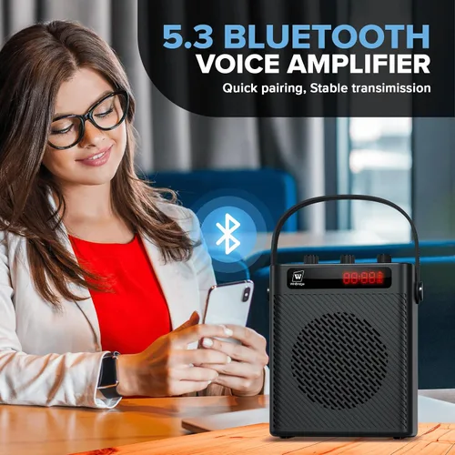 Miniatura 8 de Amplificador de voz, micrófono inalámbrico, micrófono de mano, micrófono portátil de 40 W y altavoz, sistema de karaoke inalámbrico, altavoz