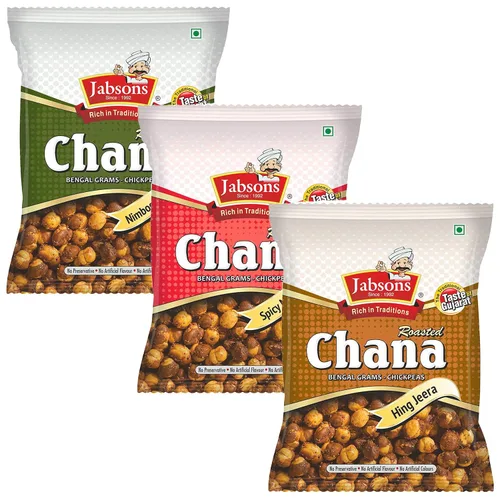 Miniatura 5 de Jabsons - Garbanzos Chana asados (paquete de 3), 5.29 oz x 3 (Hing Jeera)