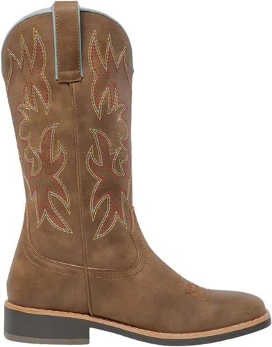 Miniatura 4 de SheSole Botas de vaquera para mujer de media pantorrilla con punta cuadrada marrón