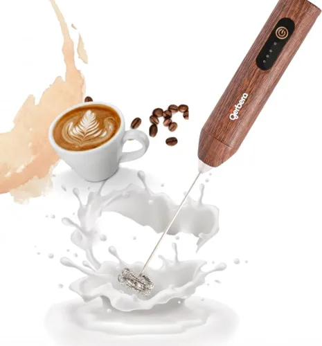 Miniatura 9 de Gerbera Espumador de leche recargable de mano, máquina de espuma de batidor eléctrico ajustable de 3 velocidades, mezclador de bebidas de mano