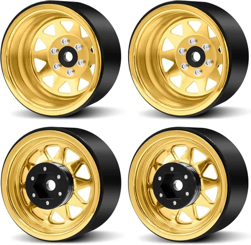 Miniatura 5 de OGRC 4 piezas de ruedas de aluminio de 1.9 pulgadas con Beadlock y offset negativo para TRX4 TRX6 SCX10 I II III 90046 AXI03007 Redcat GEN7 GEN8