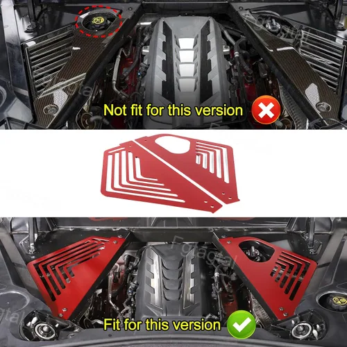 Miniatura 2 de Cubierta de panel de bahía de motor compatible con Chevrolet Corvette C8 Stingray 2020-2024, compartimento de aluminio para motor izquierdo derecho