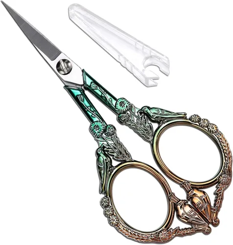 YOUGUOM Tijeras de bordado, tijeras de coser de punta afilada para manualidades, punto de cruz, labores de aguja, obras de arte, tejer, enhebrar,