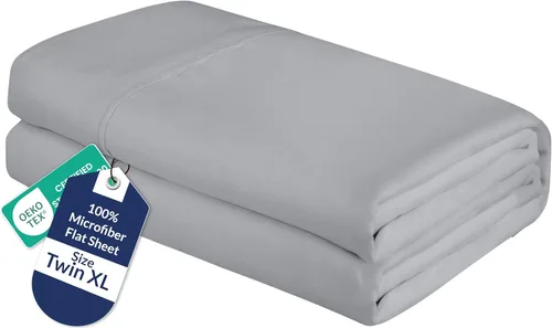 Miniatura 46 de Royale Linens Sábana Plana King – Sábanas Planas de Microfibra Cepillada Ultra Suave 1800 Solamente – Sin Arrugas y Resistente a las Manchas – Gris