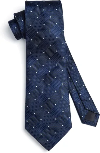 Miniatura 32 de HISDERN Conjunto de corbata a cuadros a cuadros pañuelo tejido clásico formal para hombre corbata y bolsillo cuadrado