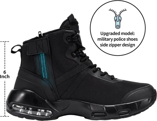 Miniatura 3 de Botas tácticas militares para hombre, impermeables, de 6 pulgadas, ligeras, duraderas, con cremallera lateral, botas de combate para trabajo