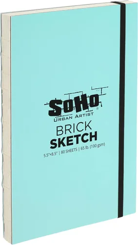 Miniatura 9 de SoHo Urban Artist Cuaderno de bocetos de ladrillo para bocetos, dibujos, lápices de colores, grafito y más, color negro, 5.5 x 5.5 pulgadas