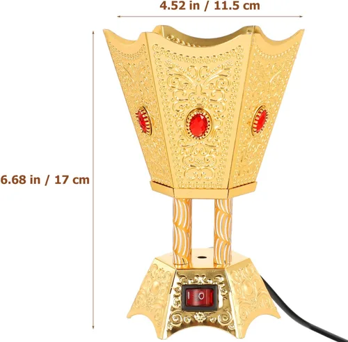 Miniatura 7 de FOMIYES Quemador de incienso eléctrico, estilo Oriente Medio, incensario portátil para oficina y decoración del hogar, ideal para yoga, spa