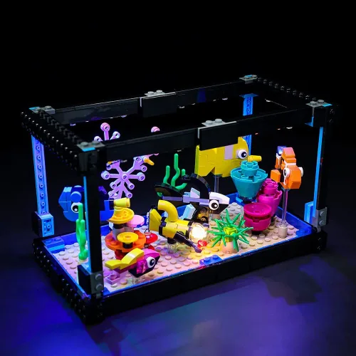 Miniatura 3 de Kyglaring Kit de luces LED compatible con Lego Set 31122, accesorios de iluminación compatibles con Creator Fish Tank, solo luces