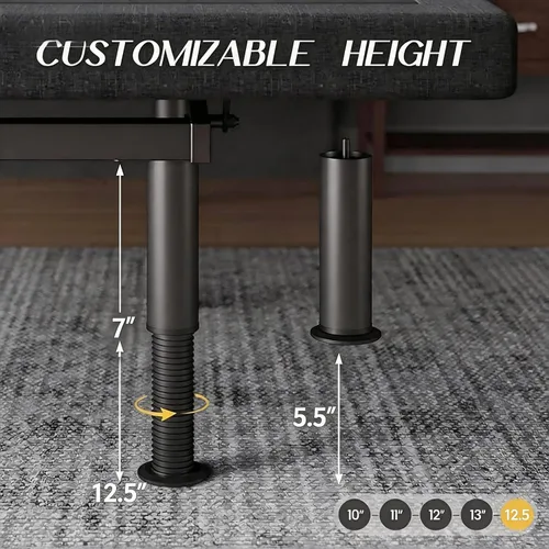 Miniatura 2 de Base de cama ajustable de tamaño completo con masaje, base de cama eléctrica inalámbrica remota para iluminación debajo de la cama, gravedad cero, 2