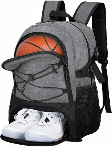 Miniatura 10 de LARIPOP Basketball Backpack with Ball Compartment - Ventilated Shoe Pocket Fits US Size 15, Water Resistant 30L Sports Bag for Men Women Teen