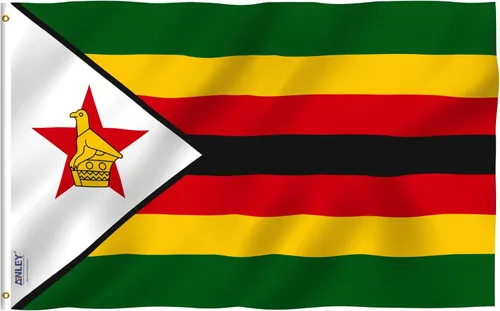 Anley Fly Breeze - Bandera de Zimbabwe de 3 x 5 pies, color vivo y a prueba de decoloración, cabecera de lona y doble costura, banderas de Zimbabwe
