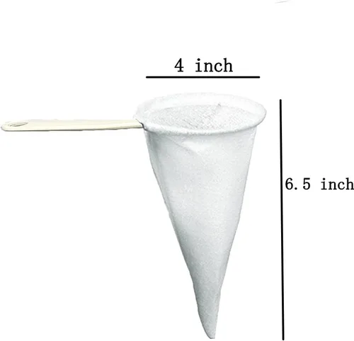 Miniatura 4 de Paquete de 6 coladores reutilizables de tela Colador Café, Té, Lote de coladores a granel, filtro de malla de tela filtrante, con mango de plástico