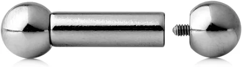 Miniatura 3 de Ruifan Barra recta de acero quirúrgico 316L roscada internamente 2G 4G 6G 8G, Acero inoxidable