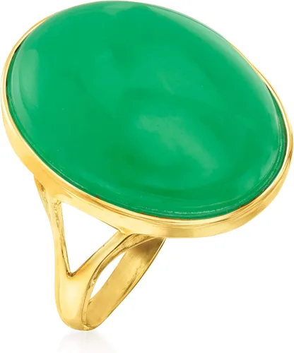 Miniatura 3 de Ross-Simons Anillo de jade en oro amarillo de 14 quilates