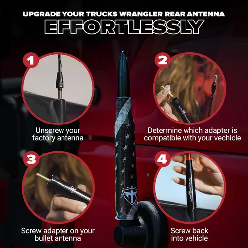 Miniatura 4 de S A Alpha Defense – Paquete de 1 antena con forma de bala y 2 protectores faciales