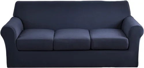 Miniatura 44 de Fundas elásticas para sofá de 1/2/3 cojines, funda estampada con fundas de cojín de asiento separadas, fundas de sofá lavables, protector de muebles