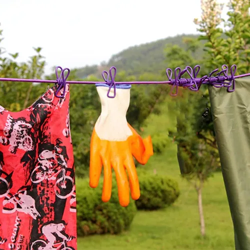 Miniatura 6 de ALINNA Tendedero portátil retráctil, tendedero de viaje con 12 pinzas para la ropa para secar en interiores, accesorios de campamento al aire libre