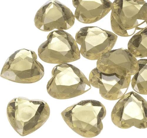 Miniatura 27 de MECCANIXITY 20 piezas de diamantes de imitación acrílicos de corazón de 0.787 pulgadas (0.787 in) con parte trasera plana, gemas de plástico