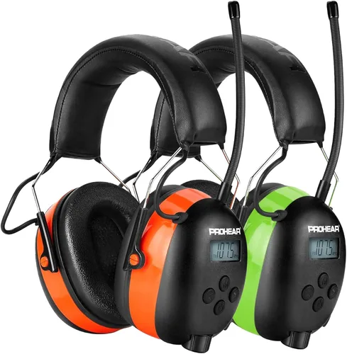 Miniatura 8 de PROHEAR 033 2.0 Auriculares Bluetooth de Protección Auditiva con Radio AM/FM - Orejeras de Reducción de Ruido 31 SNR, Batería Recargable de 50