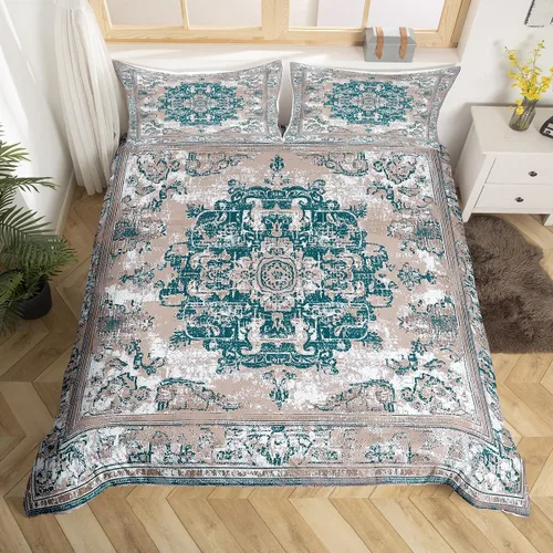 Miniatura 22 de Erosebridal Funda de edredón floral exótica tamaño Queen, juego de ropa de cama bohemio, funda de edredón tribal exótica floral bohemia, flores