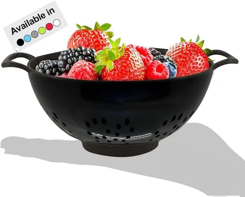 Miniatura 13 de Meadow Lane - Colador pequeño de 6 pulgadas, libre de BPA, apto para lavavajillas, con asas dobles, escurridor compacto de alimentos para bayas