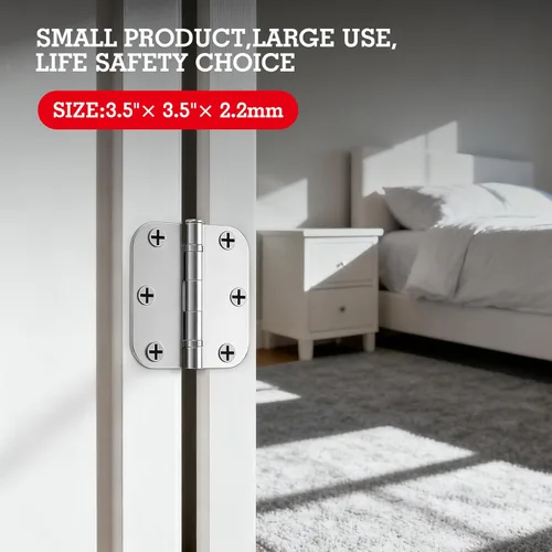Miniatura 127 de Paquete de 30 bisagras redondeadas con radio de 5/8", de hierro, planas, herrajes para puertas, decoración de puertas dobles, habitación, oficina