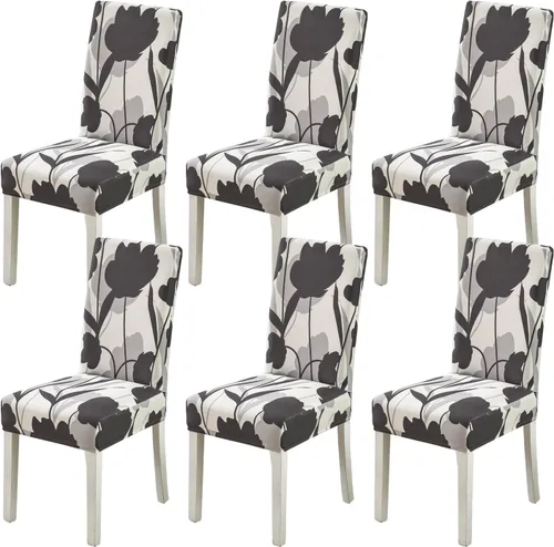 Miniatura 83 de HZDHCLH Juego de 6 fundas grises para sillas Parsons de elastano para comedor, fundas elásticas de elastano para sillas Parsons, fundas de asiento