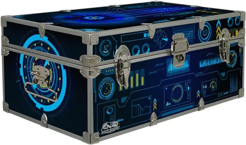 Miniatura 4 de C&N Footlockers Troncos de almacenamiento de diseñador – Temas de alta tecnología – 32 x 18 x 13.5 pulgadas – Duradero y construido para durar