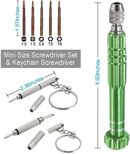 Miniatura 3 de Esinam Destornillador pequeño multifuncional 8 en 1 para lentes, reparación de gafas, mini kit de destornillador para teléfono celular, gafas