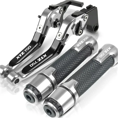 Miniatura 13 de Accesorios CNC para motocicleta, ajustable, plegable, extensible, con logotipo, palancas de embrague de freno, manillar, extremos para Yamaha XTZ750