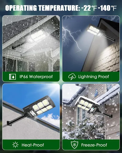 Miniatura 7 de Luces solares para exteriores, 5000LM -6500K, luz solar IP66 impermeable para exteriores con sensor de movimiento y atardecer a amanecer, luz solar