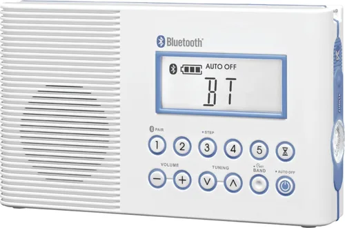 Miniatura 10 de Sangean H201 Radio de ducha AM/FM impermeable, radio de alerta meteorológica, color blanco