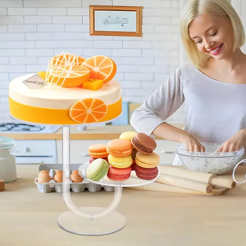 Miniatura 6 de Boxalls Soporte para pasteles de 2 niveles, elegante torre de acrílico transparente para cupcakes para bodas, cumpleaños, aniversarios, baby