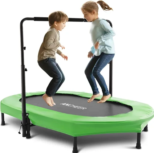 Trampolín para niños, trampolín para niños pequeños, deportes de interior y juegos al aire libre, 56 pulgadas, capacidad de 220 libras, con