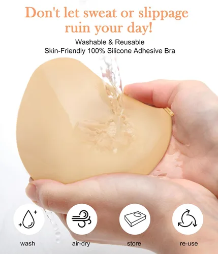 Miniatura 4 de CYDREAM Sujetador sin tirantes adhesivo adhesivo para mujeres de pecho completo, brasier de silicona invisible push up talla grande para vestido sin