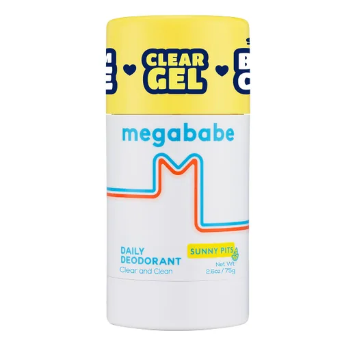Megababe Desodorante diario Sunny Pits | Esencial para el verano y el clima caluroso | Sin aluminio, transparente y limpio | 2.6 onzas (paquete de 1)
