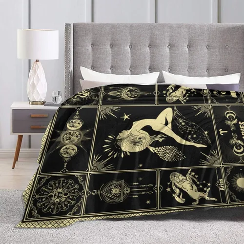 Miniatura 3 de Aries Manta 12 mantas de cama de horóscopo astrología, suaves y acogedoras, mantas de franela personalizadas de 60 x 50 pulgadas