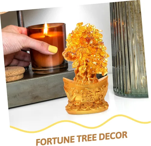 Miniatura 4 de LIFKOME Estatua única del árbol de la suerte del árbol del dinero del arte del cristal del adorno de la suerte para el regalo de la decoración china