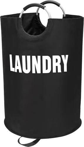 Miniatura 13 de Maxsilan - Cesta de lavandería grande de 90 L, cesta de ropa alta independiente, bolsa de lavandería plegable, color negro