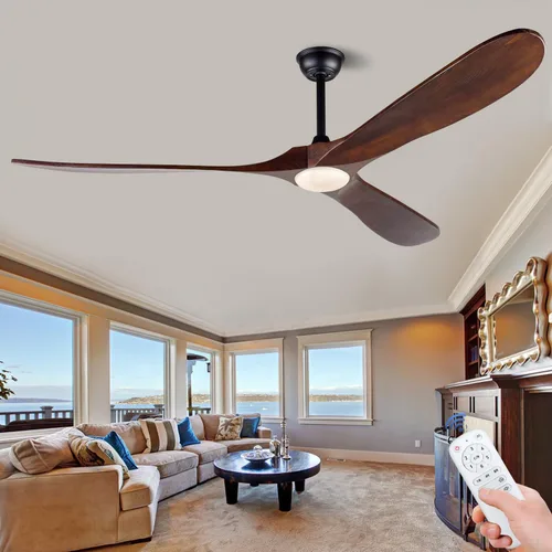 Miniatura 8 de Ventiladores de techo de madera maciza con luces, ventilador de techo moderno de 36 pulgadas con luz y control remoto, motor CC reversible, 6