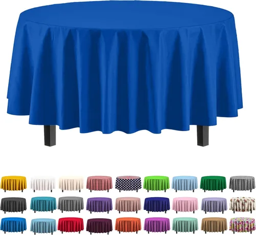 Miniatura 67 de Party Solids Paquete de 4 manteles de plástico color azul aguamarina, 54 x 108 pulgadas, mantel desechable para fiestas y pícnics