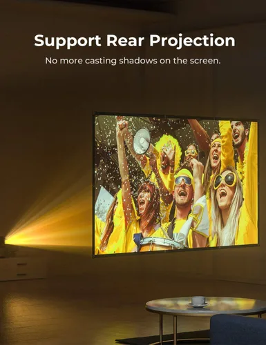 Miniatura 3 de Aurzen Pantalla de proyector de 120 pulgadas, 16:9 4K HD, plegable, antiarrugas, pantalla portátil de doble cara para cine en casa en interiores