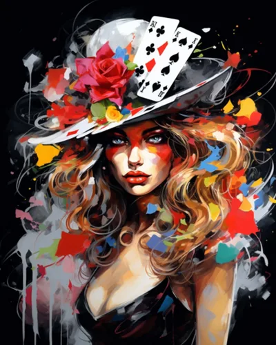 Miniatura 14 de Kit de Pintura por Números de Retrato de Mujer Calavera de Azúcar al Óleo de 16 x 20 Pulgadas, Lienzo para Halloween, Decoración para Mujeres, Chica