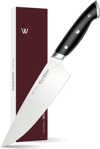 Cuchillo de chef de 8 pulgadas, acero alemán afilado DIN1.4116, cuchillo de cocina multiusos para cortar, cortar en dados y picar, mango ergonómico