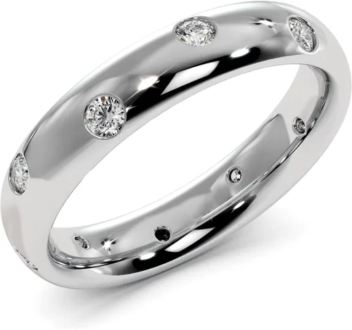 Miniatura 2 de FACETS JEWELS Anillo de boda VVS1 blanco completo de 0.50 quilates para mujeres y niñas, solitario simple corte redondo, regalo de San Valentín