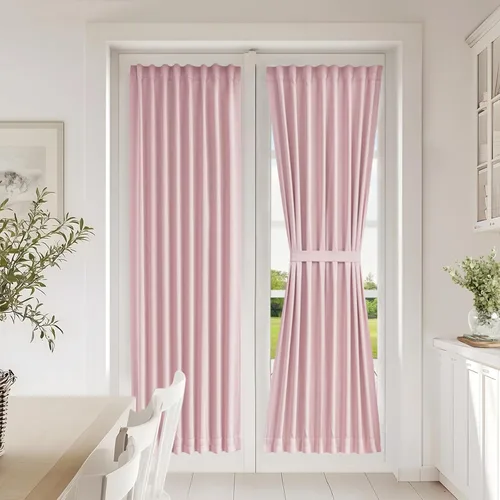 Miniatura 17 de Vatge - Cortinas autoadhesivas para puerta francesa, tratamiento de ventana con filtro de luz sin varillas ni perforaciones para puertas de cristal